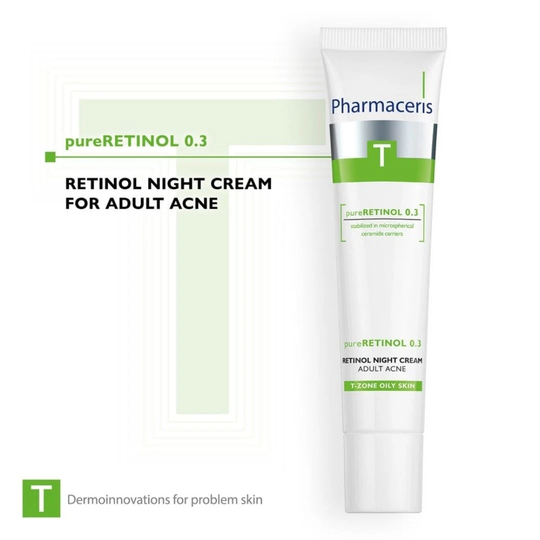 Pharmaceris T - Pure Retinol 0.3 Anti-Acne Retinol Night Cream 4 Pharmaceris T - Pure Retinol 0.3 Anti-Acne Retinol Night Cream - Image 2