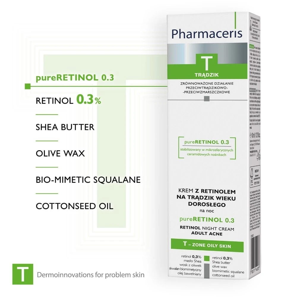 Pharmaceris T - Pure Retinol 0.3 Anti-Acne Retinol Night Cream 5 Pharmaceris T - Pure Retinol 0.3 Anti-Acne Retinol Night Cream - Image 3